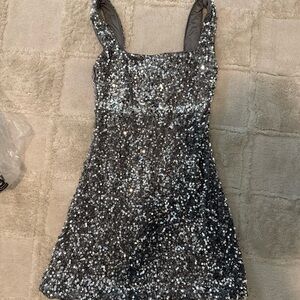 Princess Polly Shimmering Silver Sequin Dress